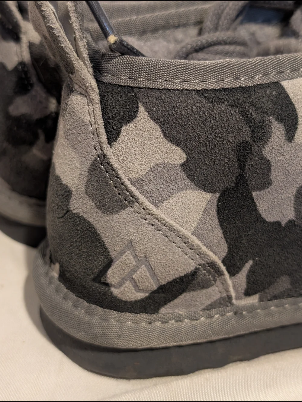 Alpine Design Gray and Black Camo Kids Lace-Up Chukka Boots